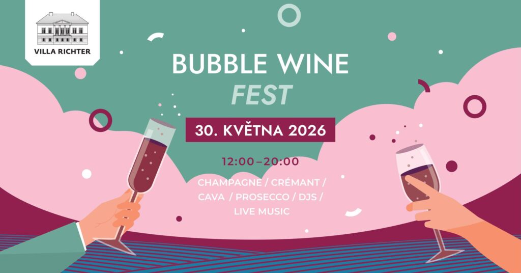 Bubble Wine Fest 2026 ve Villa Richter: Svatováclavská vinice pod Pražským hradem ožije svátkem bublinek