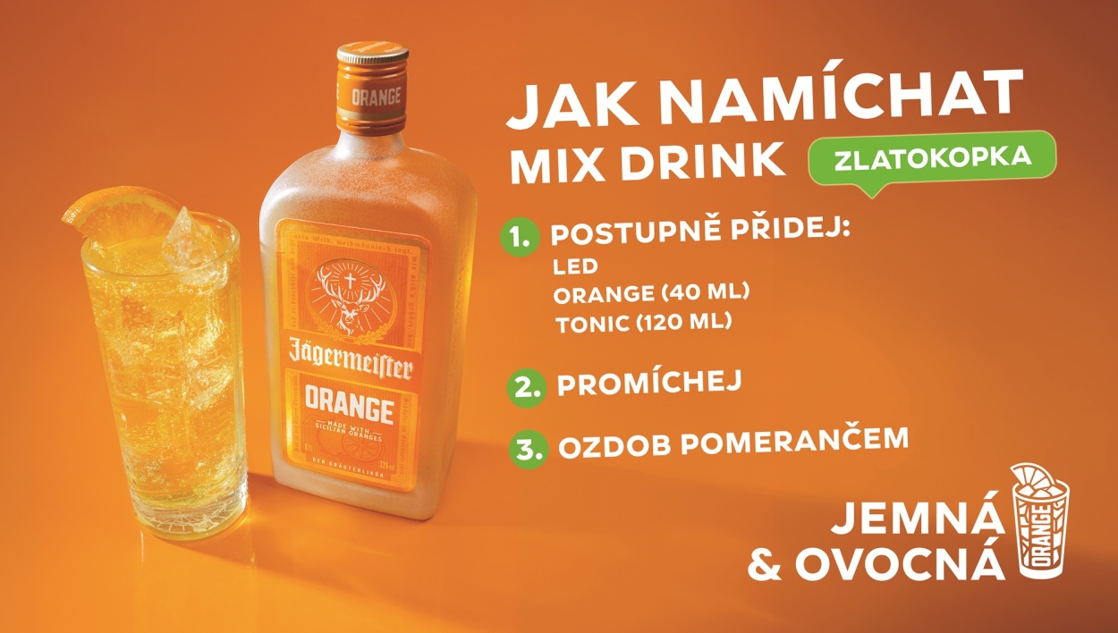 Gastro tip: Namíchejte si „Zlatokopku“. Jednoduchý drink od Jägermeister Orange