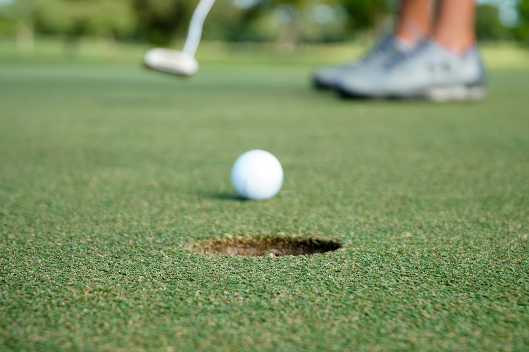 Golfový míček u jamky